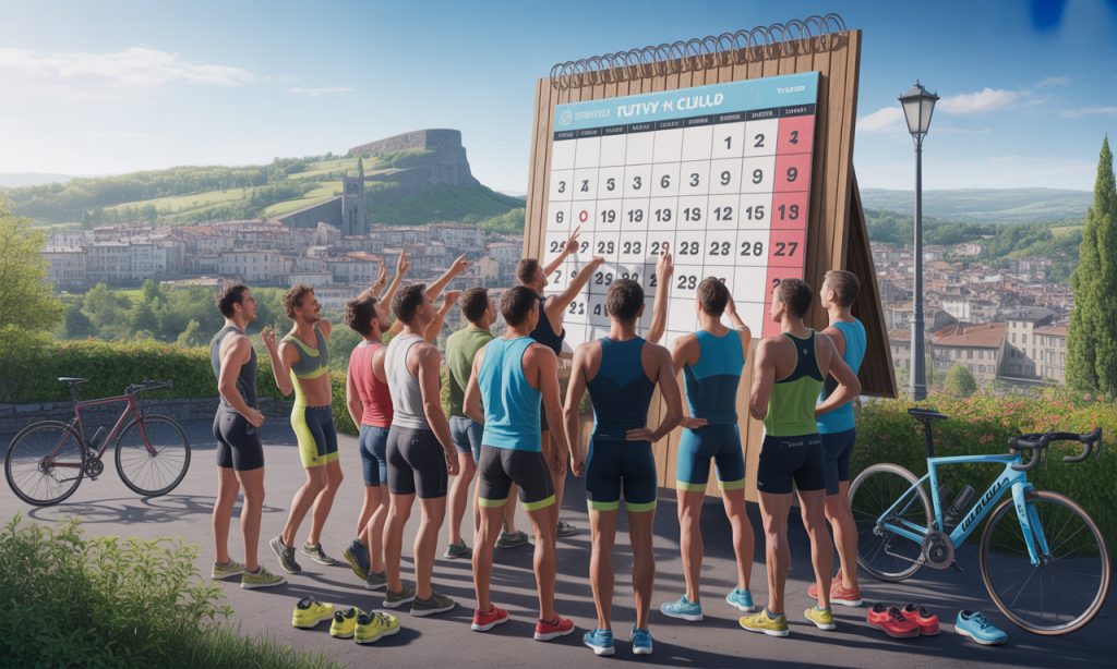 découvrez le calendrier annuel du club de triathlon du puy-en-velay, organisé pour ses 217 membres passionnés, avec des événements et entraînements tout au long de l'année.