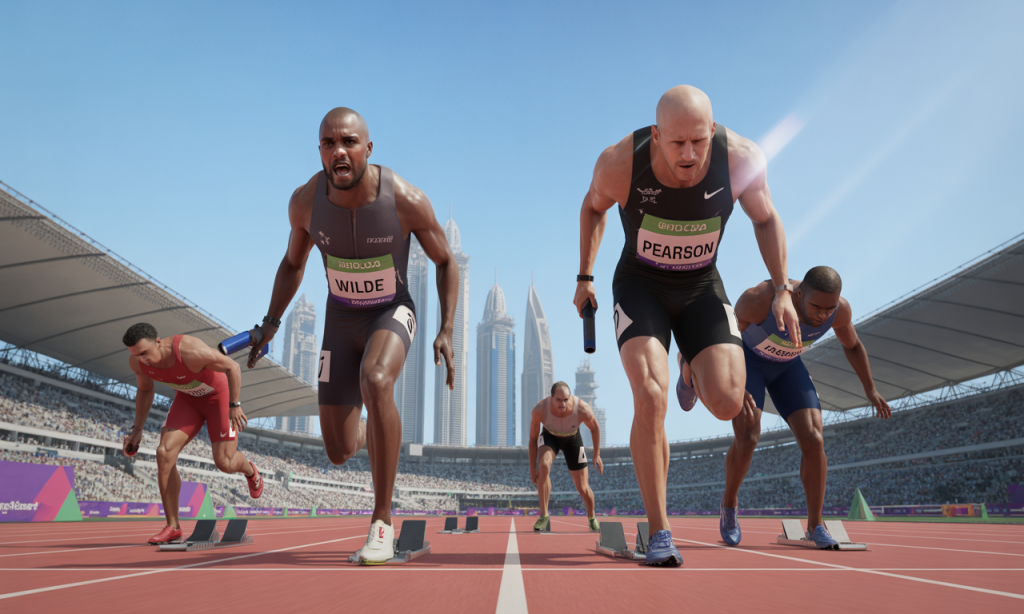 t100 m à dubaï : wilde et pearson, favoris en colère, surpris et éliminés dès le premier tour dans un événement imprévu.